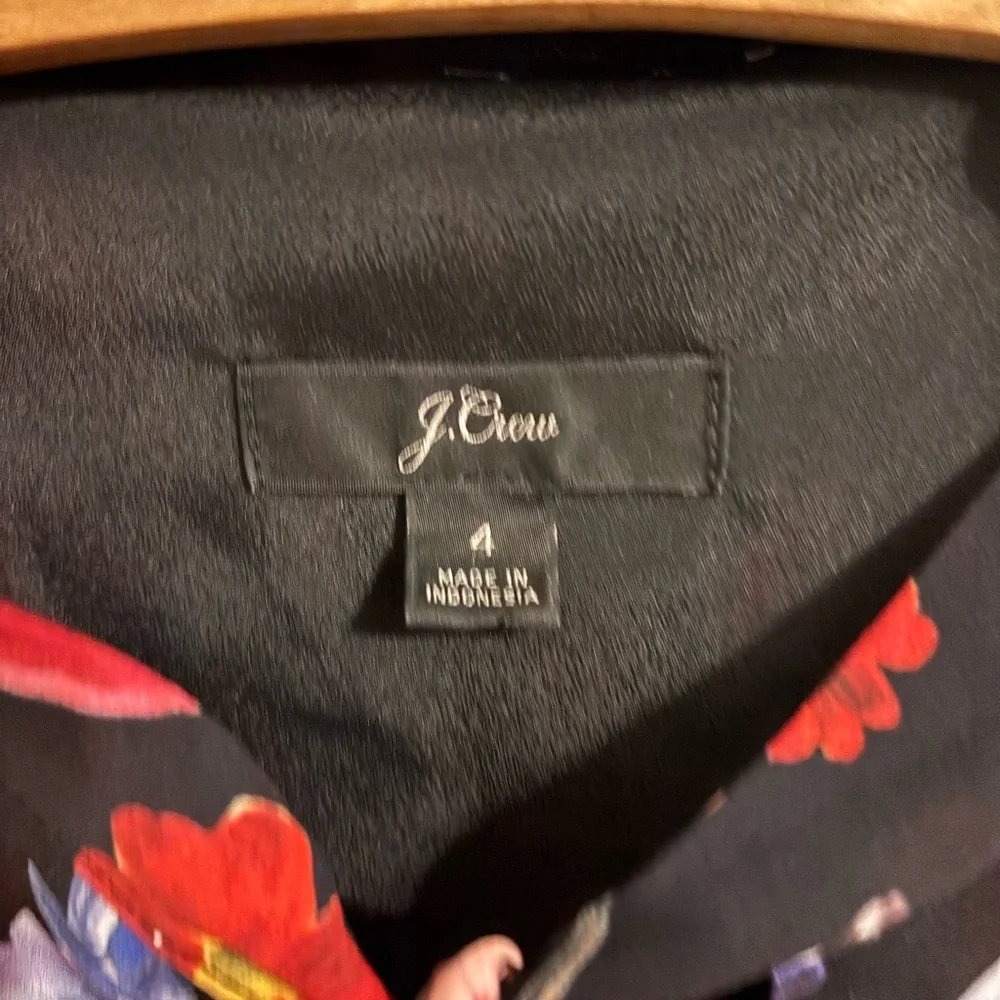 J.crew Tie-Neck Midnight Dutch Floral Fit & Flare Dress - Picture 7 of 12